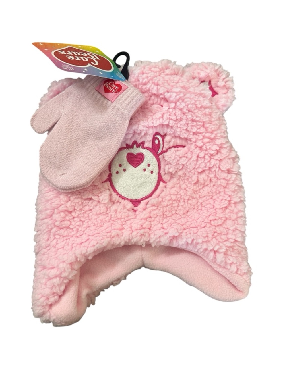 Care Bears Pink Winter Hat & Mitten Set, Toddler/One size
